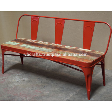 Banc urbanisé urbain Loft Siège en bois recouvert de couleur rouge